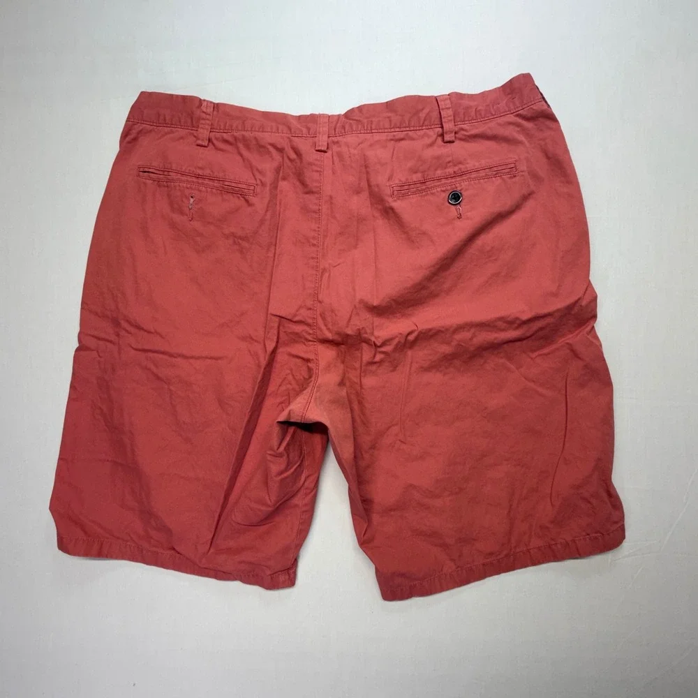 J Crew Club‎ Men's Orange Chino Shorts Size 38W 10.5L Flat Front Casual Summer